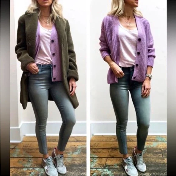 Anthropologie Alpaca Sweater velvet by graham spencer Abbott cardigan XS NEW - Picture 2 of 14